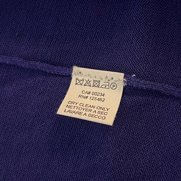 NWT Halston Heritage Open Front Cardigan S Blue Silk Blend Asymmetric Sweater - Picture 14 of 14